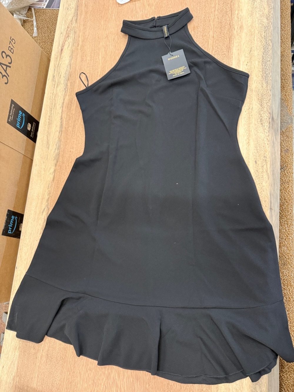 WOosea Black High-Neck‎ Sleeveless Dress